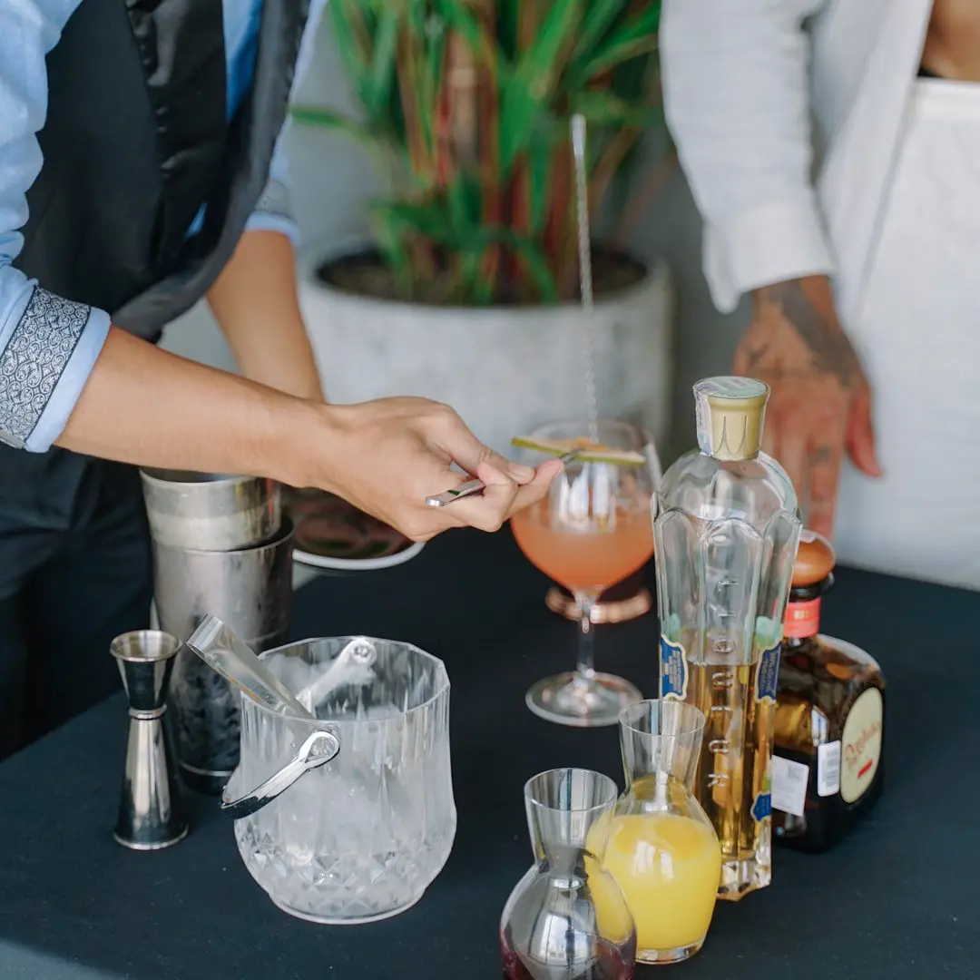 Beachfront cocktail crafting activity at Canna Bali