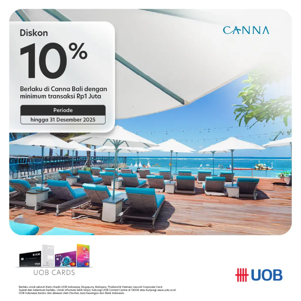 UOB Bank cardholders enjoy 10% discount at Canna Bali Beach Club