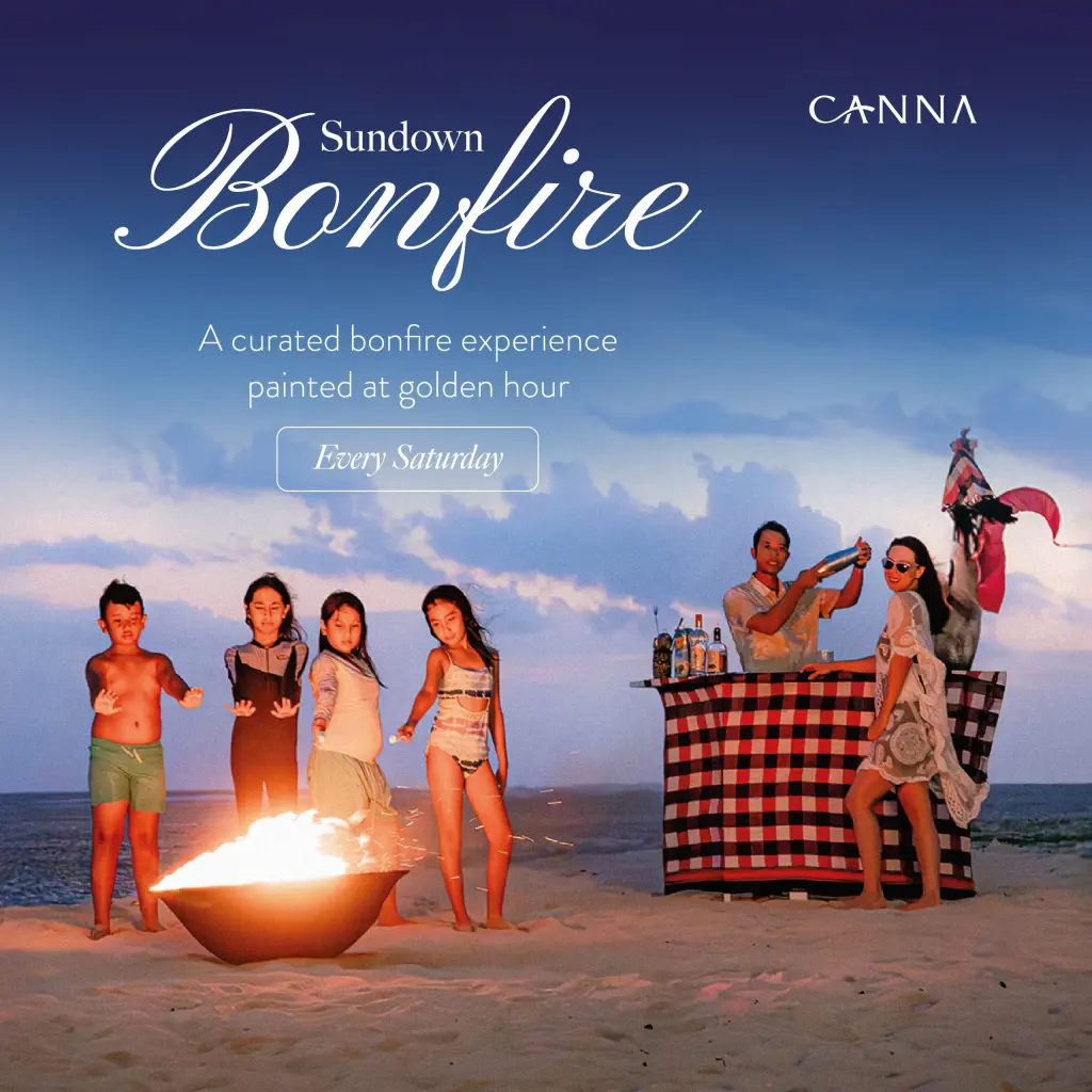 Saturday night bonfire experience at Canna Bali Beach Club