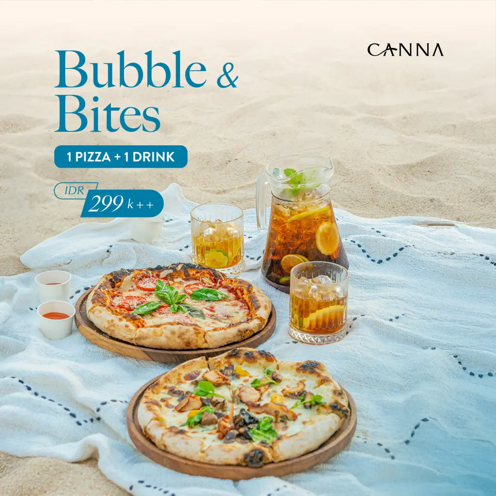 Bubble Bites dessert served at Canna Bali Beach Club